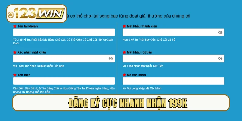Đăng ký cực nhanh nhận 199K