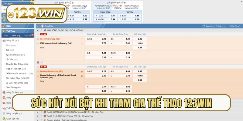 Sức hút nổi bật khi tham gia thể thao 123Win